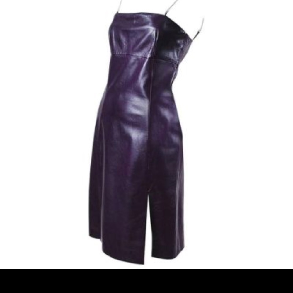 Vintage Versace jeans couture purple leather dress